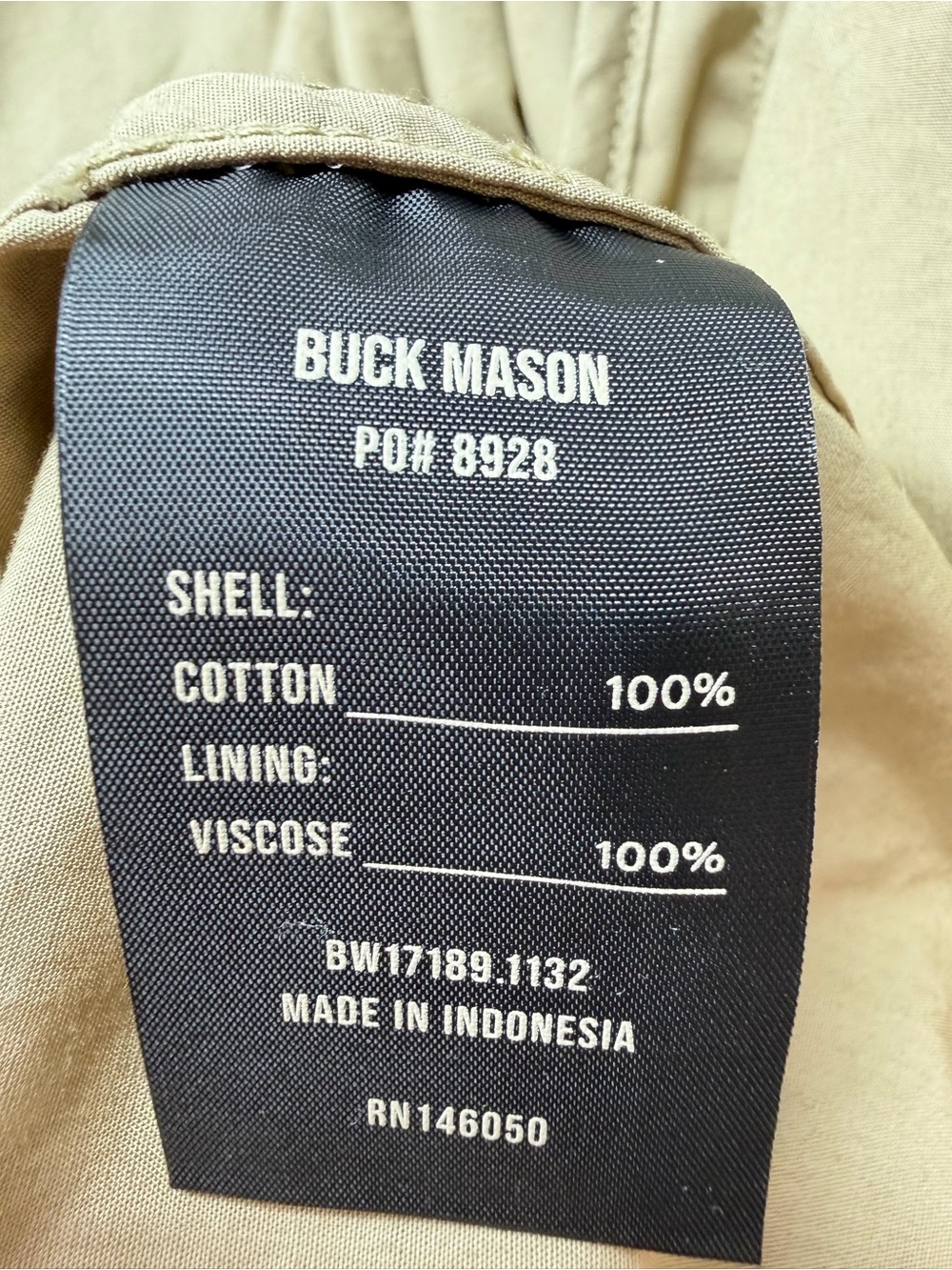 Buck Mason Paperweight Trench Coat Tan Size XS - Picture 13 of 16